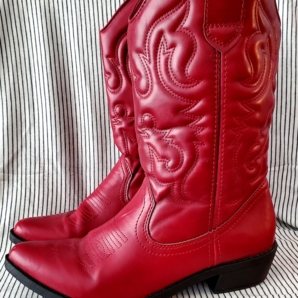 Red Western style boots